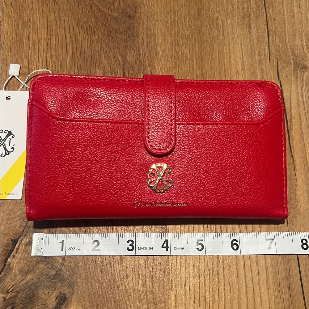 NWT CXL by Christian Lacroix Red Bryce Pebble Zipper Wallet Reg. $48 - Picture 10 of 12